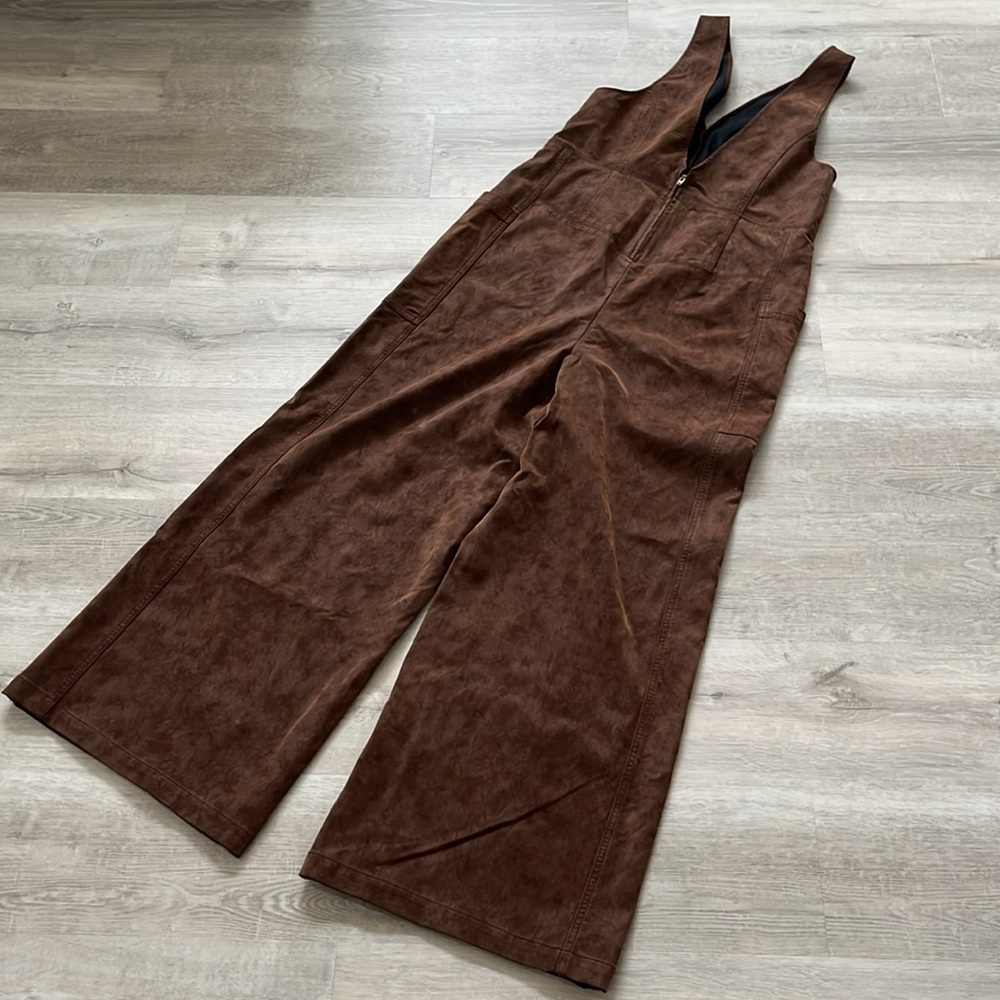 We The Free People Nico Faux Suede One Piece Jumpsuit Romper Womens Med NWOT - Picture 12 of 14